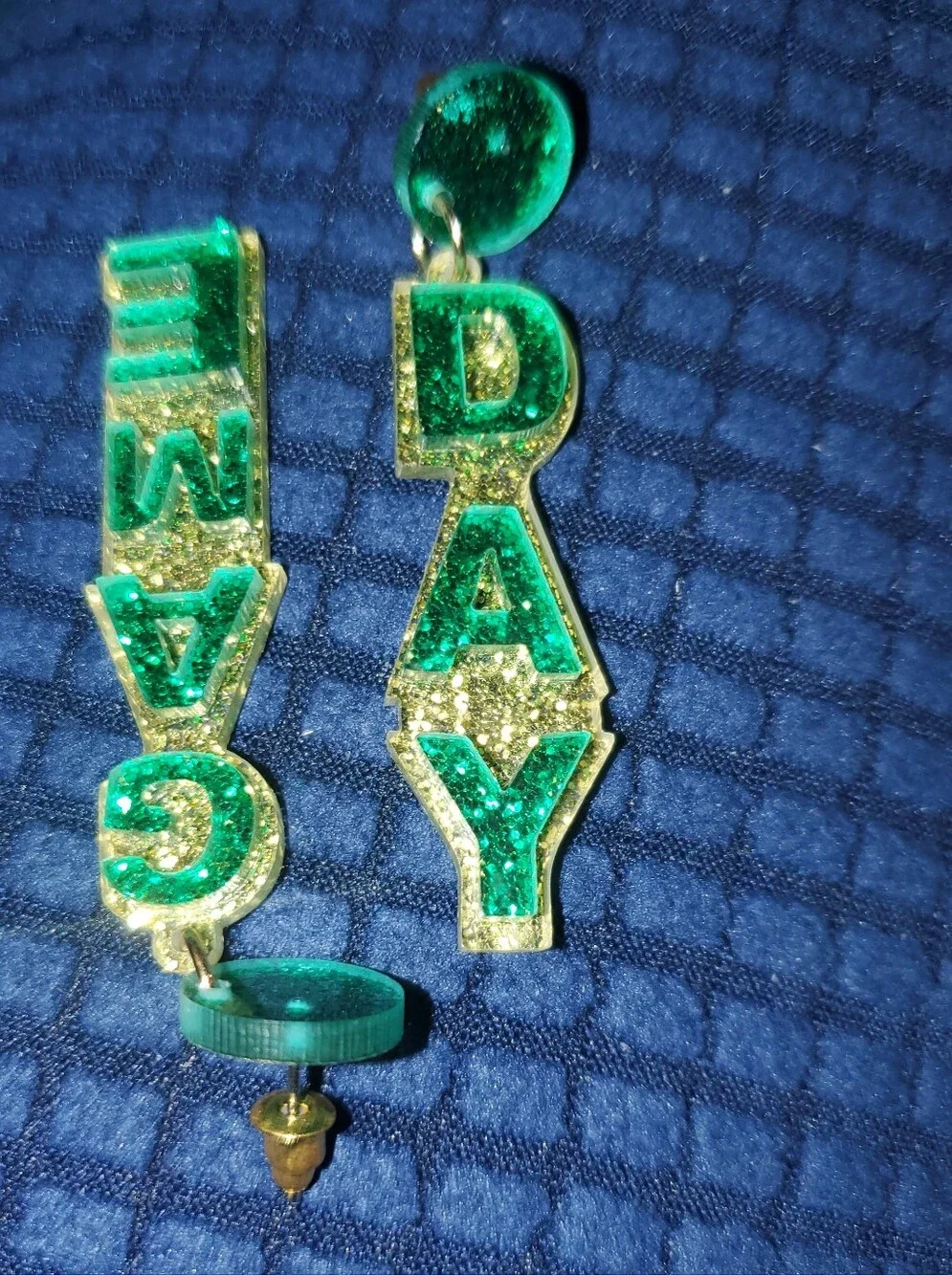 **SALE** GAMEDAY Green & Gold Earrings